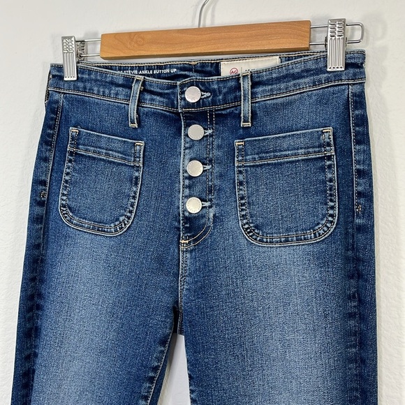 Anthropologie AG Vintage Stevie Ankle Button Front Jeans Size 27R - Picture 3 of 10